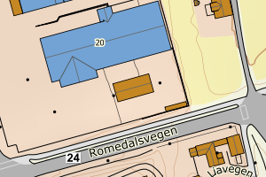 Kartbilde fra WMS-tjeneste av avviket