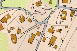 Kartbilde fra WMS-tjeneste av avviket