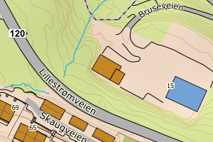 Kartbilde fra WMS-tjeneste av avviket