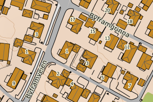 Kartbilde fra WMS-tjeneste av avviket