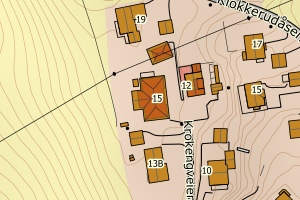 Kartbilde fra WMS-tjeneste av avviket