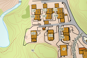 Kartbilde fra WMS-tjeneste av avviket