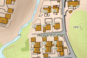 Kartbilde fra WMS-tjeneste av avviket