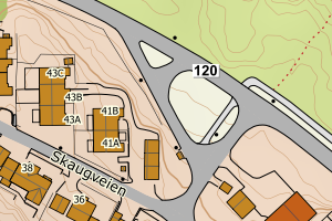 Kartbilde fra WMS-tjeneste av avviket