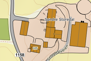 Kartbilde fra WMS-tjeneste av avviket