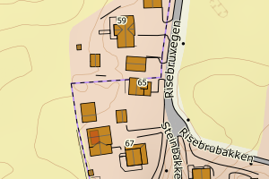 Kartbilde fra WMS-tjeneste av avviket