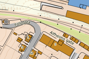 Kartbilde fra WMS-tjeneste av avviket