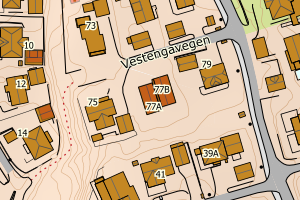 Kartbilde fra WMS-tjeneste av avviket