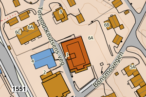 Kartbilde fra WMS-tjeneste av avviket