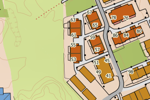 Kartbilde fra WMS-tjeneste av avviket