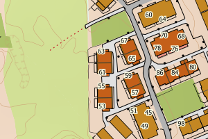 Kartbilde fra WMS-tjeneste av avviket