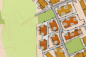 Kartbilde fra WMS-tjeneste av avviket