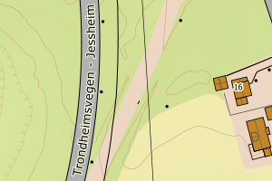 Kartbilde fra WMS-tjeneste av avviket