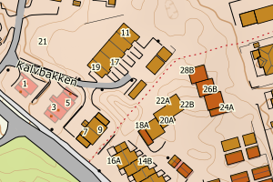 Kartbilde fra WMS-tjeneste av avviket