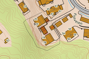 Kartbilde fra WMS-tjeneste av avviket