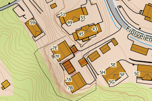 Kartbilde fra WMS-tjeneste av avviket