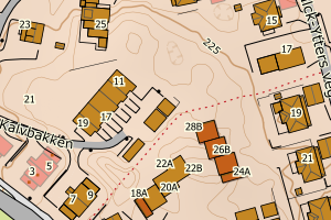 Kartbilde fra WMS-tjeneste av avviket