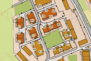 Kartbilde fra WMS-tjeneste av avviket