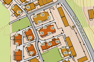 Kartbilde fra WMS-tjeneste av avviket