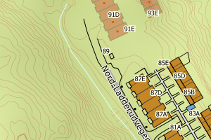 Kartbilde fra WMS-tjeneste av avviket
