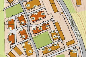 Kartbilde fra WMS-tjeneste av avviket