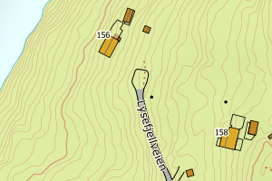 Kartbilde fra WMS-tjeneste av avviket