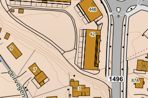 Kartbilde fra WMS-tjeneste av avviket