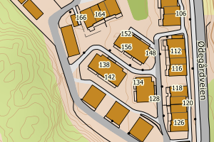 Kartbilde fra WMS-tjeneste av avviket