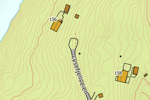 Kartbilde fra WMS-tjeneste av avviket