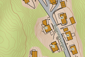 Kartbilde fra WMS-tjeneste av avviket