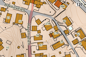 Kartbilde fra WMS-tjeneste av avviket