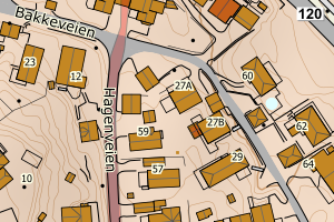 Kartbilde fra WMS-tjeneste av avviket