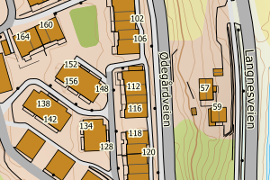 Kartbilde fra WMS-tjeneste av avviket