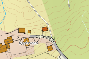 Kartbilde fra WMS-tjeneste av avviket