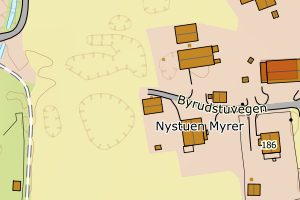 Kartbilde fra WMS-tjeneste av avviket