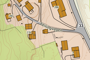 Kartbilde fra WMS-tjeneste av avviket