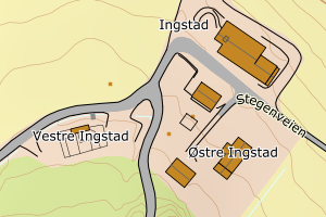 Kartbilde fra WMS-tjeneste av avviket