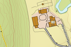 Kartbilde fra WMS-tjeneste av avviket