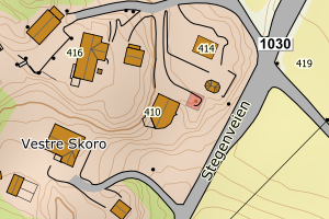 Kartbilde fra WMS-tjeneste av avviket