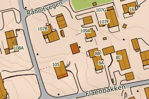 Kartbilde fra WMS-tjeneste av avviket