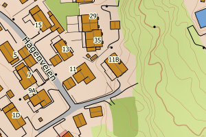 Kartbilde fra WMS-tjeneste av avviket