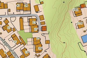 Kartbilde fra WMS-tjeneste av avviket