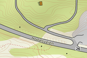 Kartbilde fra WMS-tjeneste av avviket