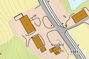 Kartbilde fra WMS-tjeneste av avviket