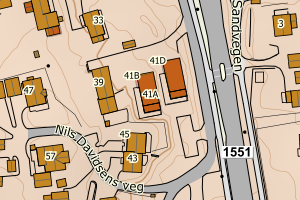 Kartbilde fra WMS-tjeneste av avviket