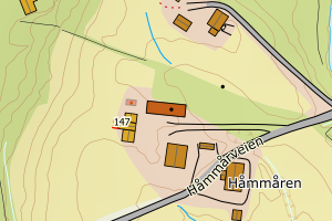 Kartbilde fra WMS-tjeneste av avviket