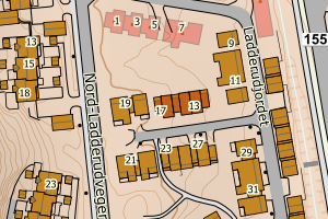 Kartbilde fra WMS-tjeneste av avviket