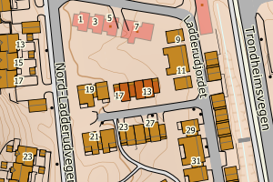 Kartbilde fra WMS-tjeneste av avviket