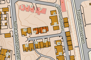 Kartbilde fra WMS-tjeneste av avviket