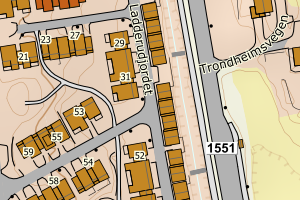 Kartbilde fra WMS-tjeneste av avviket